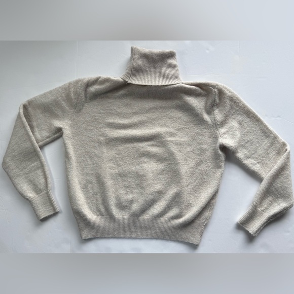 H&M Turtleneck Sweater Soft-Knit Loose-Fit Light Gray Melange Size S - Picture 6 of 10